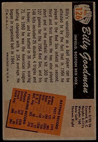 1955 Bowman 126 Billy Goodman Good Red Sox