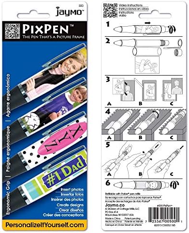 Jaymo Pixpen - DIY Photo olovka - Kreirajte vlastitu personalizirano olovku - umetnite 2,5 x 1,75 WHO Photo ili Create and Print umeci