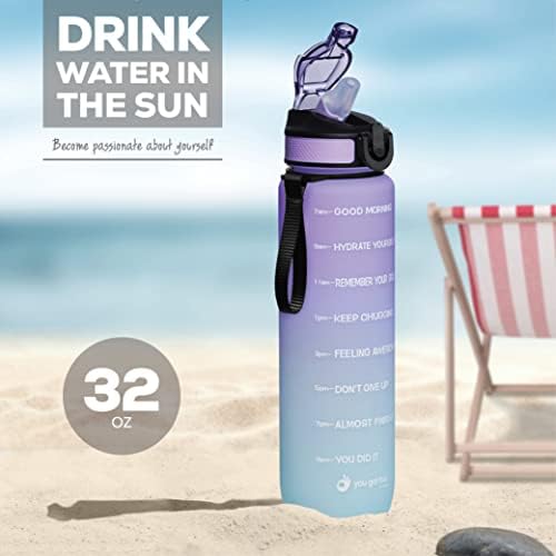 Dobili ste ovu živu motiv bocu za vodu s vremenskim markerom, bocom vode od 32 oz, sportski boca sa izljevom, postići cjelodnevnu