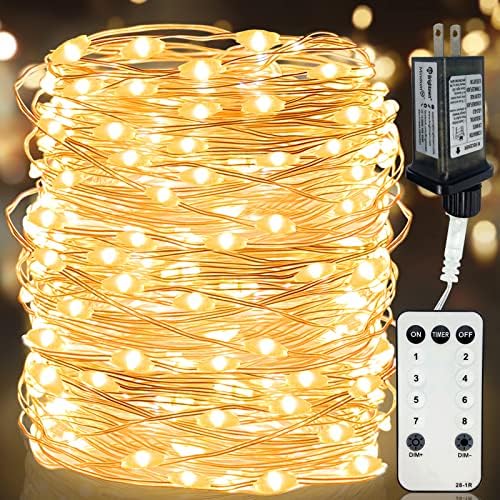[ Timer & 8 modovi ] 300 LED 99 ft Božić Fairy Lights sa daljinskim Plug in bakarne žice Božić žičana svjetla dekoracije Fairy Lights