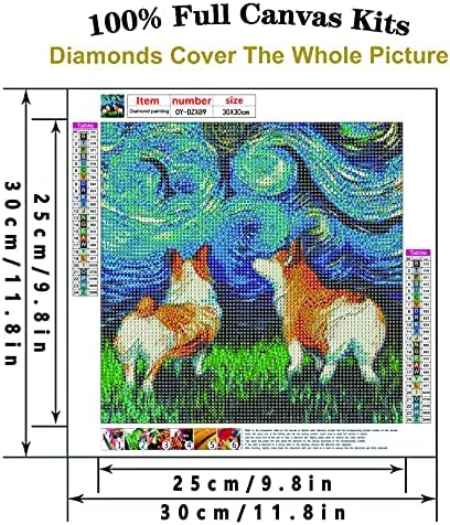 5D dijamantna slika po broju kompleti za odrasle Corgis, životinje Pas Paint s dijamantima umjetnosti Kompleti puna bušilica savršena