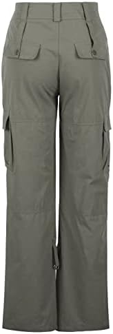 UILLUI ženske sredine struka baggy teretni hlače Ležerne modne padobranske hlače opuštene fit ravne široke noge Y2K hlače w džepovi