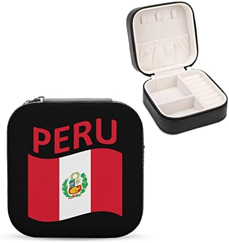 Zastava države Peru Nakit Kutije PU Kožni prijenosni zaslon Držač za pohranu Kutija Mini futrola za žene Poklon