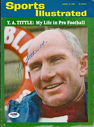 Ya Tittle autogram potpisan si Cover Psa / DNK-autograme NFL časopisi