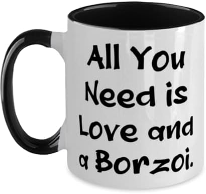 Cool Borzoi pas dva tona 11oz Šolja, sve što Vam treba je ljubav i Borzoi, slatki pokloni za prijatelje, praznični pokloni,, Borzoi