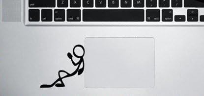 Stick figura nagnuta naljepnica Dvo pakovanje vinilne naljepnice | MacBook laptop Computer Cars Trucks Visoki zidovi | Crna | 3 x