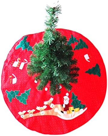 Jojofuny Moderan Xmas M za zabavu x Dekoracija stabla, CM jeleni božićne suknje cm tkanina mini suknja Mat pregača vez crveni dvostruki