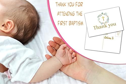 Boho Blush Pink Floral, razglednica za krštenje, savršena za krštenje, prvu pričest, vjersku proslavu, Baby Shower -
