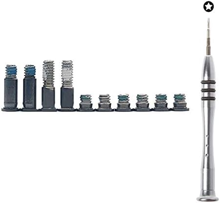 Zamjena bfena 10pcs / set donji vijci + 1pcs 5 točka pentalobe odvijač za MacBook Air 13 A1932 Retina 2018 2019 godina, a2179 2019