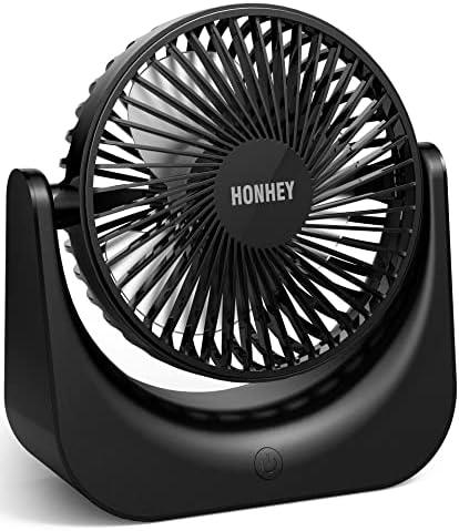 Honhey 6-inčni ventilator za stol, prijenosni ventilator za stol sa punjivom baterijom od 4000mAh, lični električni ventilator koji