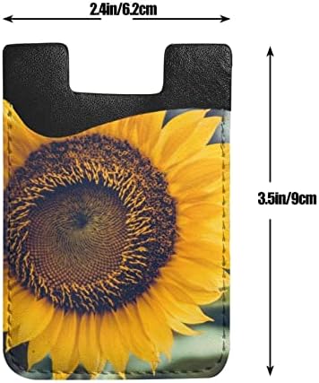 Ayunix Telefonska kartica Sunflower Call kartica Novčana rukava PU kožna 3M ljepila Stick-on ID kreditne kartice Novčanik Telefon
