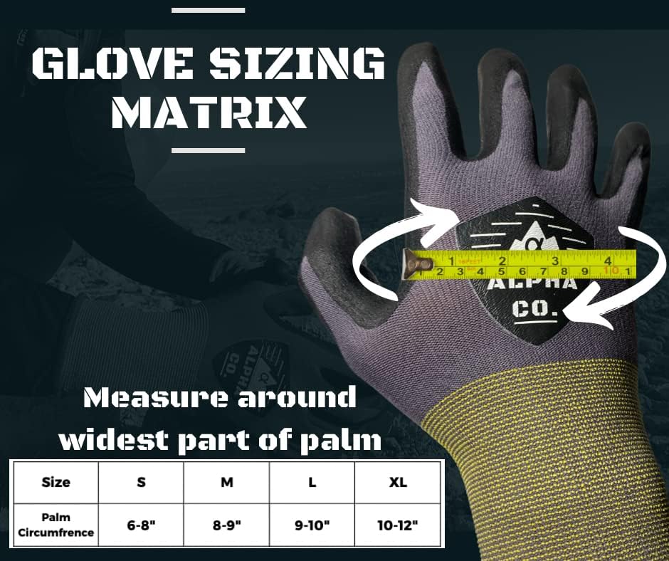 Sigurnosne radne rukavice | FOAM Nitril presvučen | Latex besplatno | AC2 od Alpha Co. | Pametni dodir