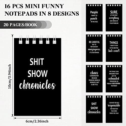 Glenmal 32 kom Mini smiješne bilježnice sa izrekama pokloni za kancelarijske saradnike poklon setovi uključuju 16 smiješnih bilježnica
