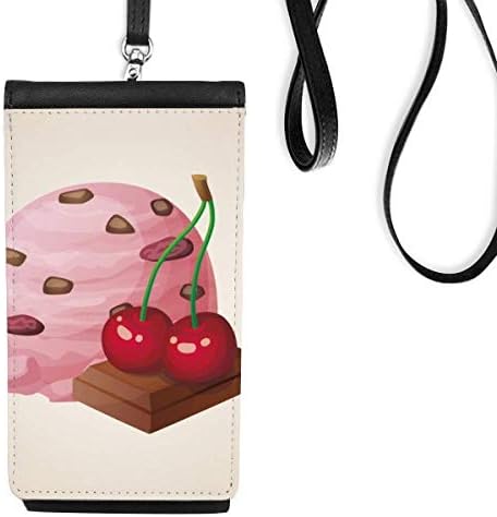 Čokoladna trešnja ljubičasta ledena kuglica Telefon novčanik torbica Viseći mobilni torbica Crni džep
