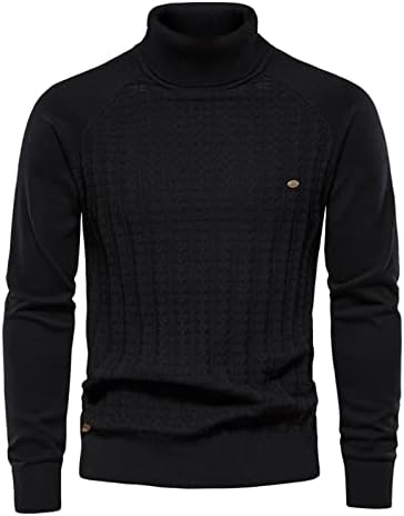 Xiaxogool Mens Turtleneck Dukseri, Ležerni džemper za muškarce Slim Fit Basic Tops Pleteni košulja kabela Termal Pulover