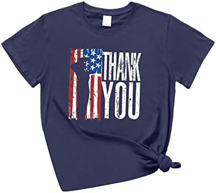 Tshirts majice za žene kratki rukav V vrat tunike Tops USA Flag Stripes Tie-Dye Patriotska košulja Tunic Tops