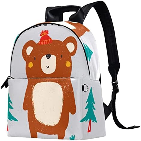 VBFOFBV Lagani casual backpack za laptop za muškarce i žene, šumski crtani filmski medvjed divni