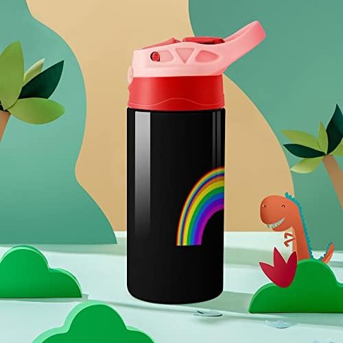 Rainbow LGBT Pride od nehrđajućeg čelika izolirana boca sa propuštanjem slamkanim poklopcem i ručka putnička tumbler 16 oz