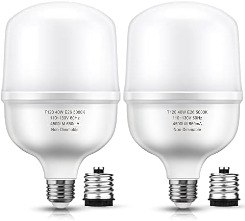 LOHAS Super svijetle sijalice, 350-400w ekvivalentno, 4500lm E26 garažna LED sijalica, 5000k dnevna svjetlost, 40 W sijalica visokog