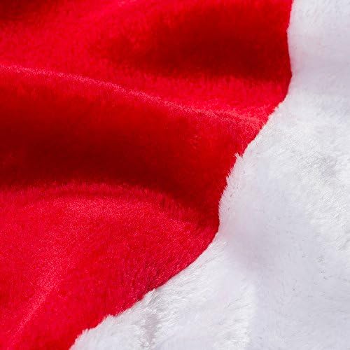 Mrxlwhome božićna suknja crvena 48inches, veliki crveni baršunasti praznični suknje za božićne drvve, suknje crvenih i bijelih drveća