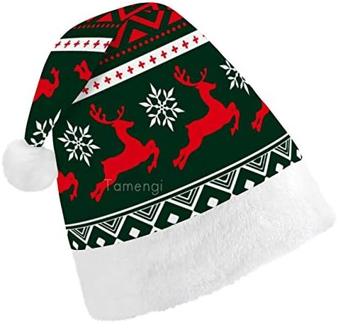 Božić Santa šešir, Elk Snowflake Božić Holiday šešir za odrasle, Unisex Comfort Božić kape za Novu godinu svečani kostim Holiday Party