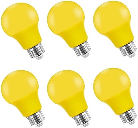 YDJoo 9w žuta LED sijalica A19/A60 oblik boja noćne sijalice 80W ekvivalentna žuta obojena svjetla za raspoloženje E26 Srednja baza