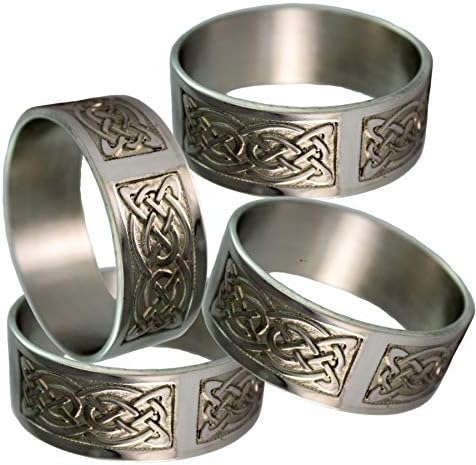 4x PEWTER prstena za salvetu ukrašena keltskim motivima