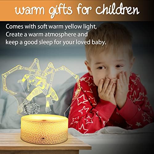 GOUTOOL Funny pokloni za dječake, 3d superheroj noćna svjetla za djecu soba dekor,2 u 1 Cool stol lampa igračke sa daljinskim & amp