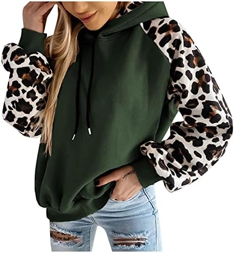 Sportski pulover Oioloy Ženske kapuljače sa punim rukavima Leopard Print Houdes Comfort Poliester Wither Shumpst Sexy
