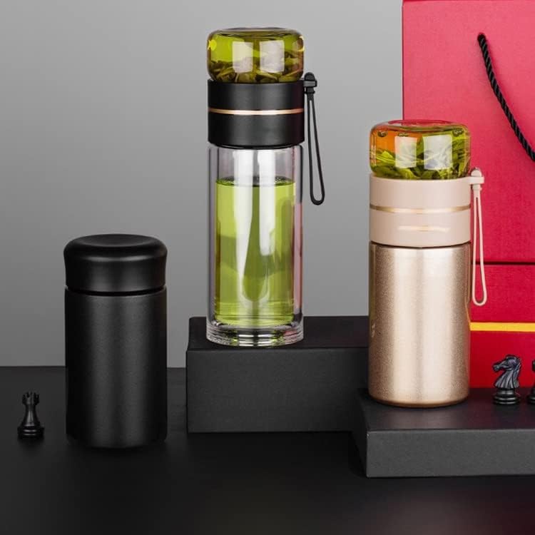 Lhllhl 2pcs čaj termos šalice sa čajem infusiračem, vakuumska tikvica od nehrđajućeg čelika boca za vodu Termoze poklon kutija
