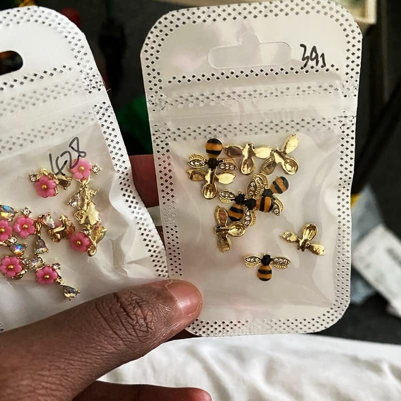 10kom 3d Legura Nail Art čari, Kristalna Legura pčela / cvijeće kraljevski dijamanti nakit za nokte, Luksuzni Rhhinestone za DIY Nail