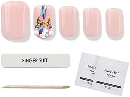 Finger Suit press-on-Nail 40kom kovčeg, kvadratni lažni nokti za dame dizajnirani vrhovi prstiju, najmoderniji dugi lažni nokti, umjetni