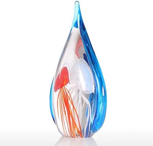 Walnuta Statittes Teardrop Jellyfish Poklon Moderni stil Početna Dekor Glass Ornament Figurica pribor za ukrašavanje kuće