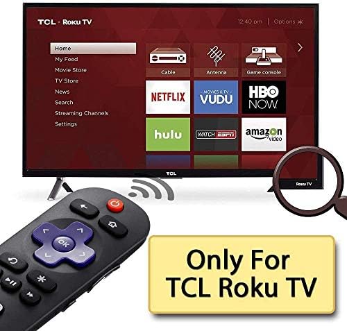 Loutoc Universal zamjena kompatibilna sa TCL RO-ku TV daljinac, RC280 RC282 daljinski kompatibilan sa TCL RO-KU Smart LED TV 55S405