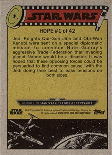 2019 TOPPS STAR WARS Putovanja za uspon Skywalker Green 1 Trgovačka kartica Jedi pregovora