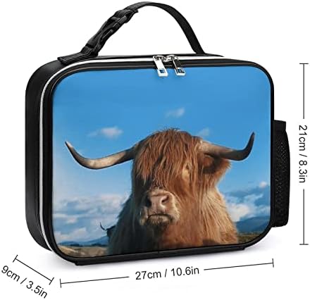 Škotski Highland krava torba za ručak nepropusna tote Box slatka printova sa ručkom & džep za žene muškarci rade piknik kampiranje
