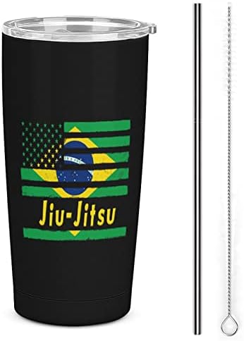 Brazilski Jiu-Jitsu Američka zastava od nehrđajućeg čelika izolirana voda za vodu za vodu za kavu za kafu za vruću i hladnu piću