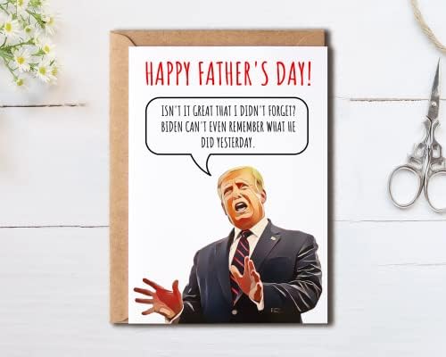 Sretan Dan očeva-karta Donalda Trumpa - smiješna čestitka za Dan očeva za tatu njega - kartica za Dan političkih humora očeva-Bajden