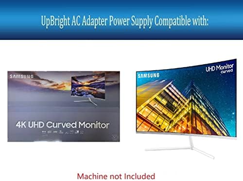 UpBright 19V AC / DC Adapter kompatibilan sa Samsung UR591C U32R591CWN U32r591cw LU32R591CWNXZA 32 klasa 4K UHD zakrivljeni Monitor