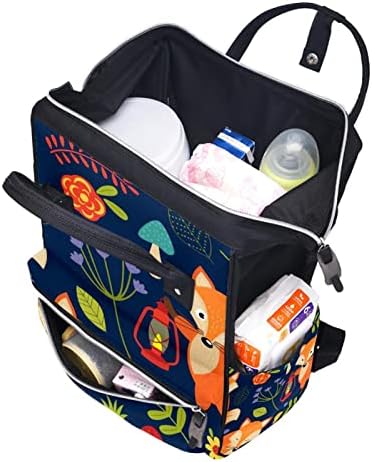 VBFOFBV ruksak za pelena, velike uniseks torbe, višenamjenski povratni paket za mame tate, fox crtani šumsko cvijeće lijepo