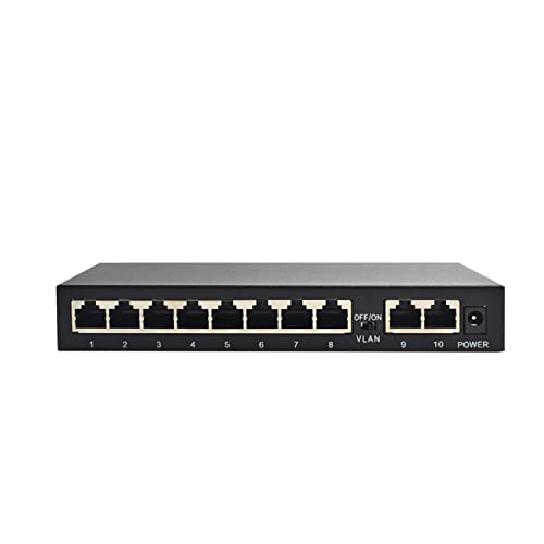 Kuwfi Gigabit Ethernet mrežni prekidač 10/100 / 1000Mbps 10 Port RJ45 LAN čvorište Desktop Brzi Ethernet prekidač za uredske domove
