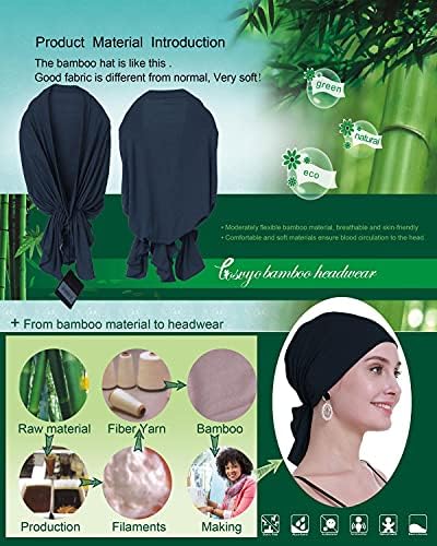 osvyo bambus Pretied Hemo marame za žene gubitak kose - rak Slip na pokrivala za glavu marama turbani oblozi kape