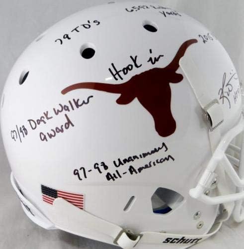 Ricky Williams sa autogramom Longhorns ProLine F / S kaciga w / 7 Statistika - JSA W Auth-autographed College Helmets