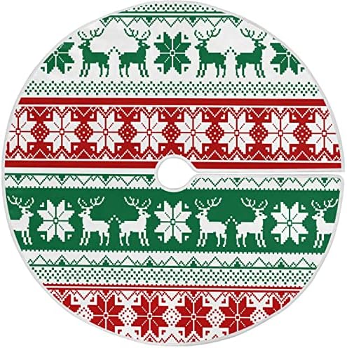 Oarencol Božićni jelen SnowFlake zelena crvena božićna suknja 36 inčni Xmas Holiday party Tree Detaos