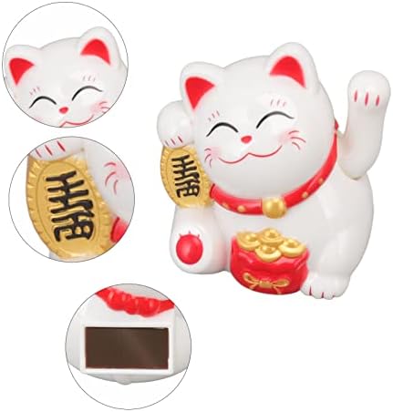 Haofy Lucky Beckoning Cat, Kineska sreća Mačka Fortune Cat Decoration Mahat Arm Arm Figurine Početna Auto ukrasi