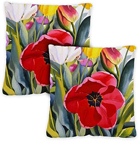 Toland Home Garden 761219 Set od 2 Tulip baštav jastuk natpise 18x18 inčni cvijet na otvorenom na otvorenom u zatvorenim ukrasnim