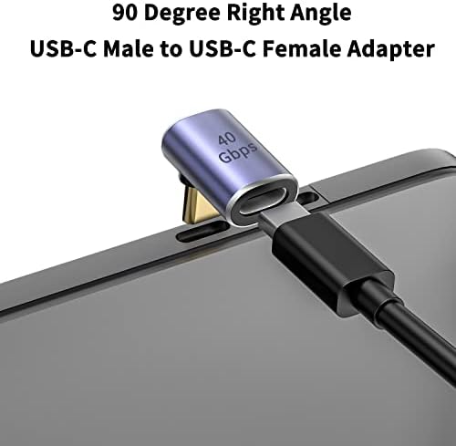 Ansbell 90 stupnjeva desni ugao USB C muški do USB C ženski adapter, 3 spakira USBC adapter, tip C adapter kompatibilan za paruću