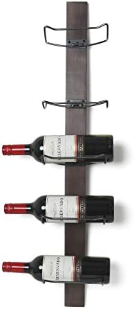 Zidni vinski nosač Soduku - nosač za ručnik vina, 5 vinski nosač nosača nosača nosač rustikalnog drvenog zida vina ne treba montaža smeđa