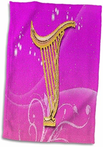 3Droza Florene Music - Fotografija od mozaičkog zlata Harp na Hot Pink.jpg - Ručnici