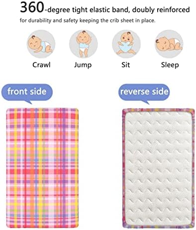 Tartanski tematski izgrađeni mini listovi krevetića, prenosivi mini listovi krevetića meki i prozračni posteljinski madrac-kreveti